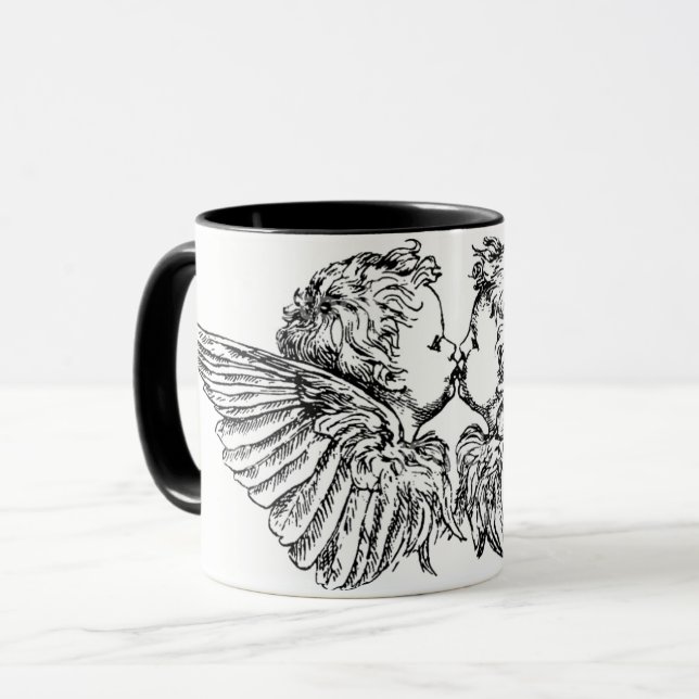 KÜSSENDE CHERUBEN KAFFEETASSE (Vorderseite Links)