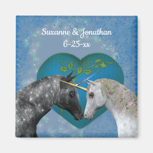 Küssende Einhörner Süße Personalisierte Hochzeit  Magnet