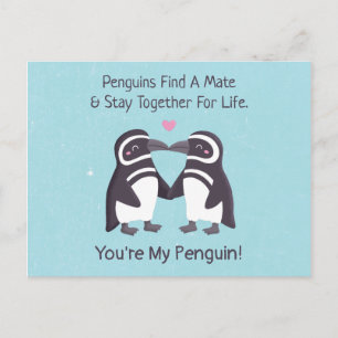 Küssende Pinguine, Lustig Du bist mein Pinguin Postkarte