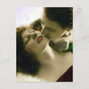 Küssendes Paar Vintage Postkarte