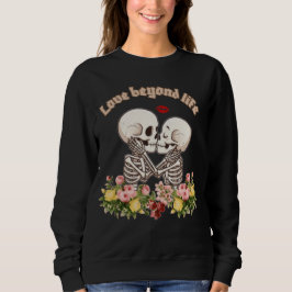 Küssendes Skelett-Paar mit Floral Gothic Sweatshirt