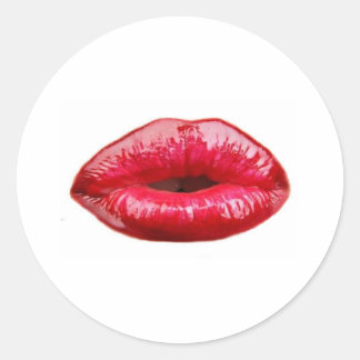 Küsst die Lippen! Runder Aufkleber