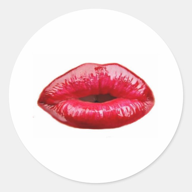Küsst die Lippen! Runder Aufkleber (Vorderseite)
