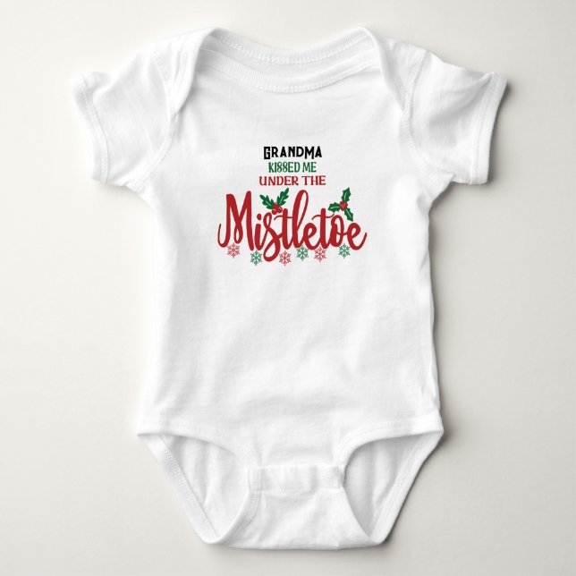 Küsst unter dem Mistleton Baby Strampler (Vorderseite)