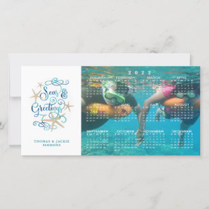 Küste 2022 Kalender Tropische Meere und GREETINGS Feiertagskarte