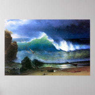 Küste Alberts Bierstadt-The des Türkismeeres Poster