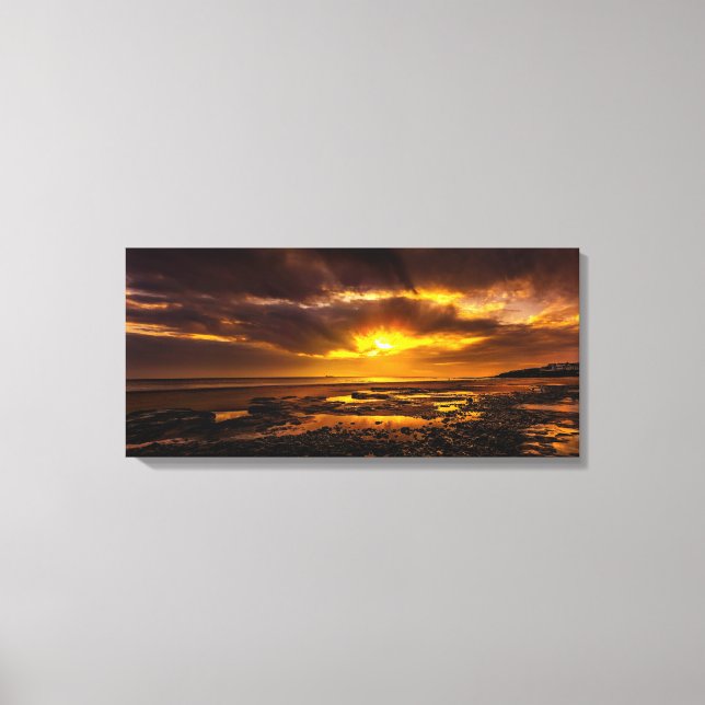 Küste bei Sonnenuntergang Leinwanddruck (Vorderseite)