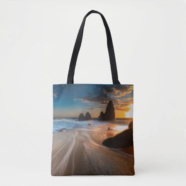 Küste bei Sonnenuntergang | Nordkalifornien Tasche (Vorderseite)