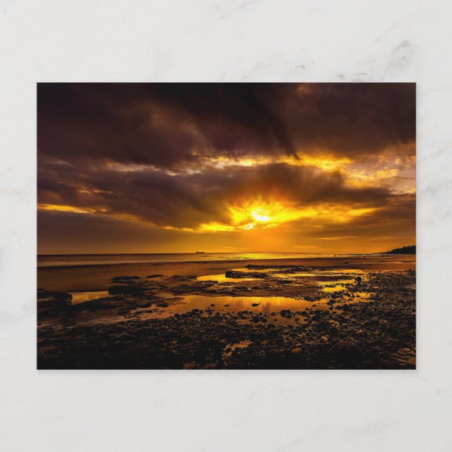 Küste bei Sonnenuntergang Postkarte (Vorderseite)