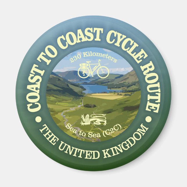 Küste bis Küste "C2C" (Fahrrad c) Magnet (Vorne)