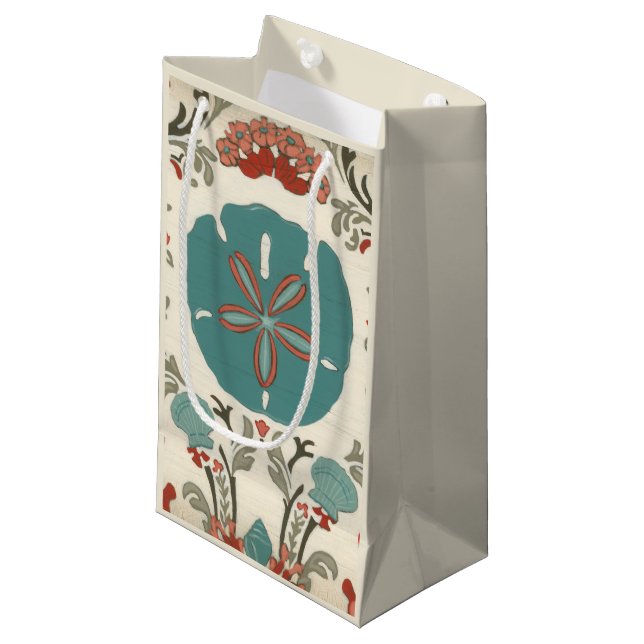 Küste - Damask I Kleine Geschenktüte (Vorderseite Schrägansicht)
