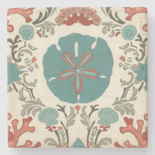 Küste - Damask I Steinuntersetzer