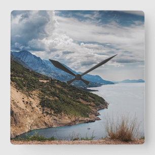 Küste der Riviera Makarska in Kroatien Quadratische Wanduhr
