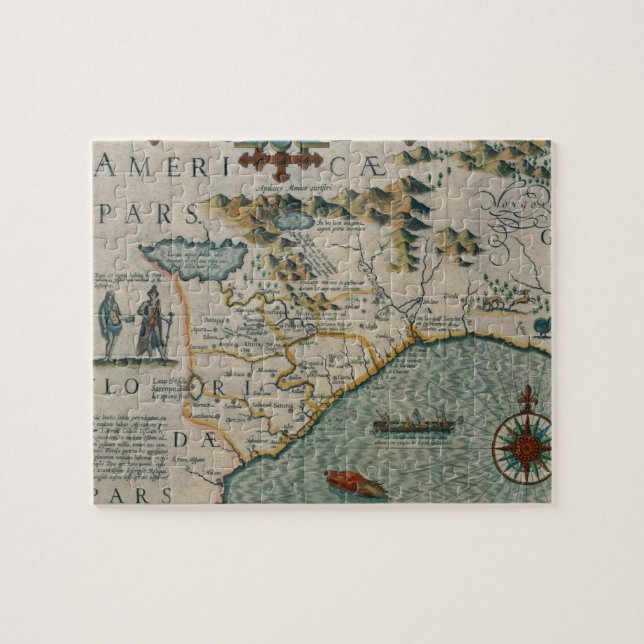 Küste des North Carolina, Detail der Karte (Horizontal)