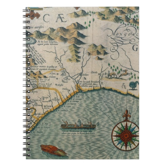 Küste des North Carolina, Detail der Karte Notizblock (Vorderseite)