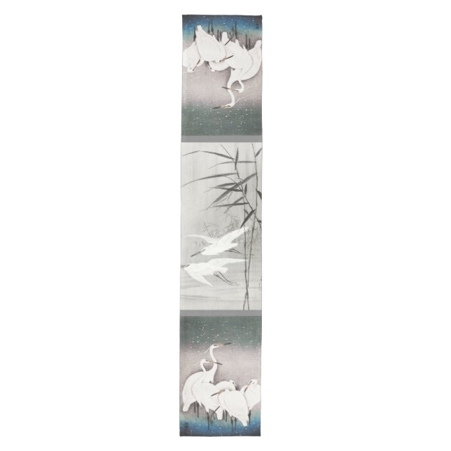 Küste Egret Asiatische Kunst Mittelgroßer Tischläufer (Vorderseite)