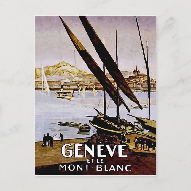 Küste eines Genfer Sees, Schweiz Postkarte (Vorderseite)