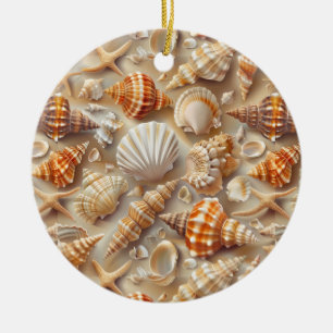 Küste Elegance Seashell Muster Keramik Ornament
