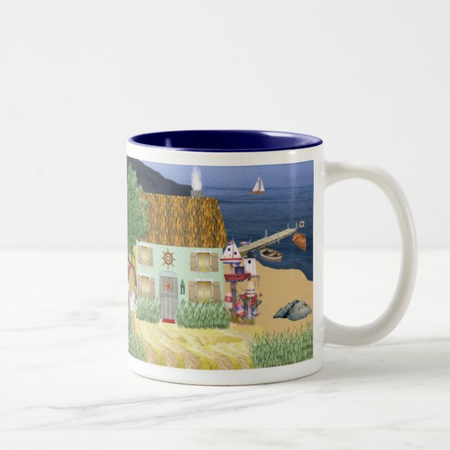 Küste-Hütten-Tasse Zweifarbige Tasse (Rechts)