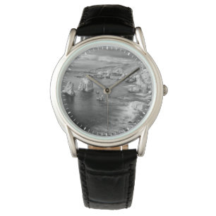 Küste in Schwarzweiß, Kalifornien Armbanduhr