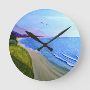 Küste Kaliforniens Runde Wanduhr