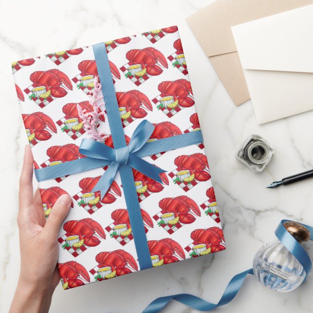 Küste ME Maine Hummer Abendessen Meeresfrüchte Küc Geschenkpapier (Schenken)