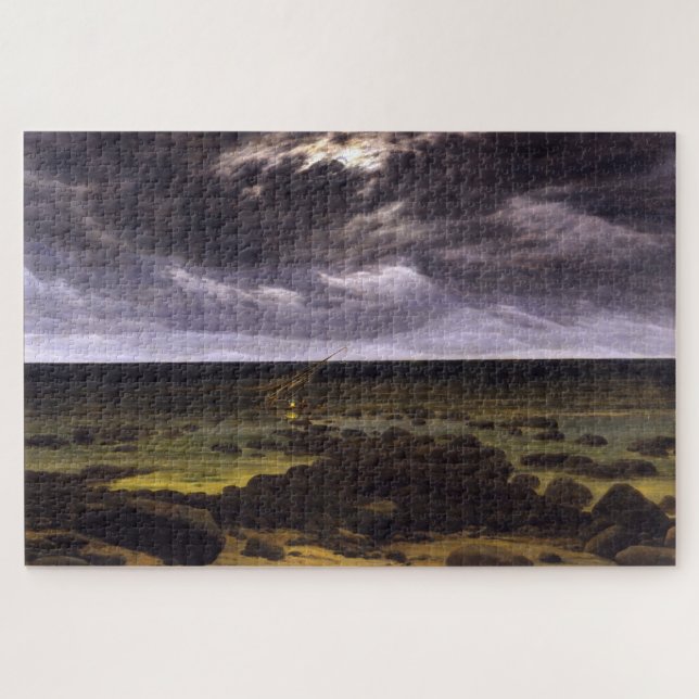 Küste mit Shipwreck by Moonlight - Friedrich (Horizontal)