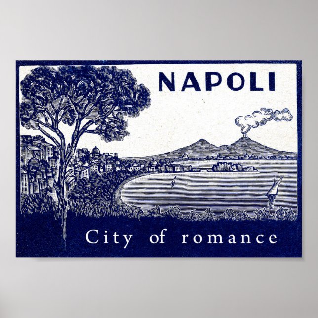 Küste Napoli, Italien, Stadt, Romantik, Vulkan Poster (Vorne)