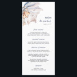 Küste | Nautical Seashell Wedding Menu Card Menükarte<br><div class="desc">Das elegante Hochzeitsmenü am Coastal bietet Vorspeisen, Vorspeisen und Desserts in elegantem Schriftsatz. Ihre Namen und Ihr Hochzeitsdatum werden durch eine Vintage Art bemalten Kastenseashell-Illustration in Pastellrot Rosa und Elfenbein hervorgehoben. Koordiniert mit unserer Seaside Kollektion für Hochzeiten und Feste im Wasser, Strand oder Sommer. Verwenden Sie die Vorlagenfelder, um Menüinformationen...</div>