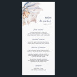 Küste | Nautical Seashell Wedding Menu Card Menükarte<br><div class="desc">Das elegante Hochzeitsmenü am Coastal bietet Vorspeisen, Vorspeisen und Desserts in elegantem Schriftsatz. Ihre Namen und Ihr Hochzeitsdatum werden durch eine Vintage Art bemalten Kastenseashell-Illustration in Pastellrot Rosa und Elfenbein hervorgehoben. Koordiniert mit unserer Seaside Kollektion für Hochzeiten und Feste im Wasser, Strand oder Sommer. Verwenden Sie die Vorlagenfelder, um Menüinformationen...</div>