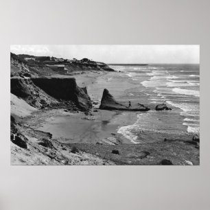 Küste Newports, Oregon-Strand-Ansicht-Oregon Poster