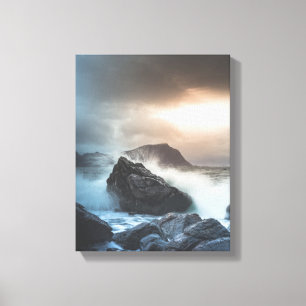 Küste Norwegens Landschaftsgebiet Foto Leinwanddruck