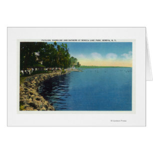 Küste, Pavillon und Schwimmer