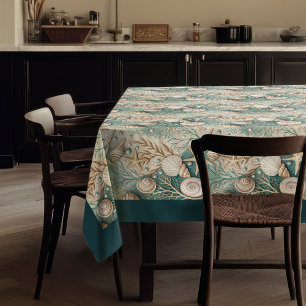 Küste Seashells Seesterne Pastellgrün Elfenbein Tischdecke