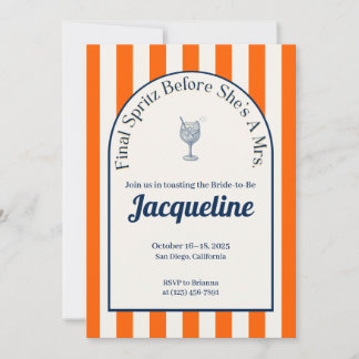 Küste Spritz Bachelorette, Einladung