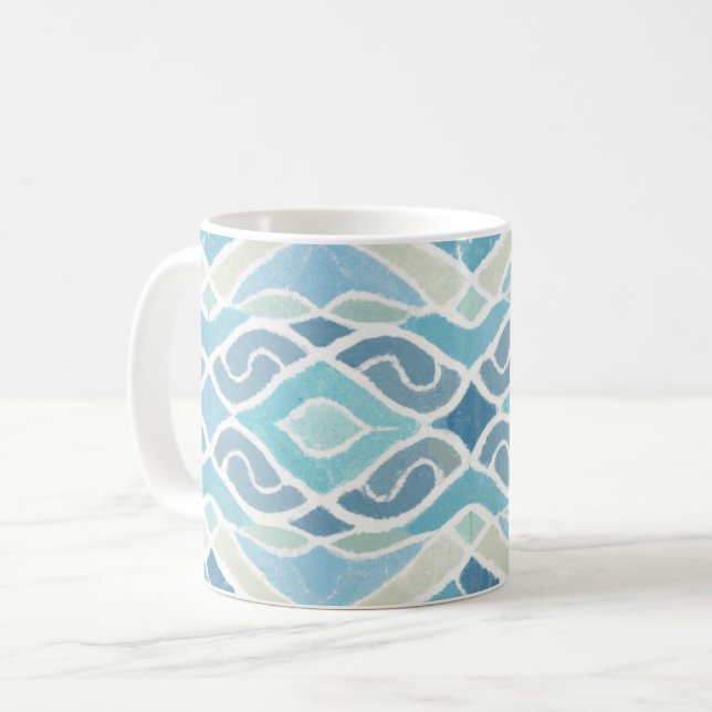 Küste/Strand/nautischer Blau Kaffeetasse (Vorderseite Links)