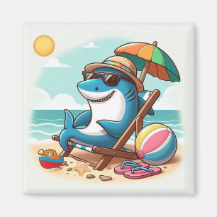 Küste/Strand niedlicher Cartoon Hai Magnet