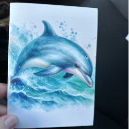 Küste unter dem Meeresdolphin Dankeskarte