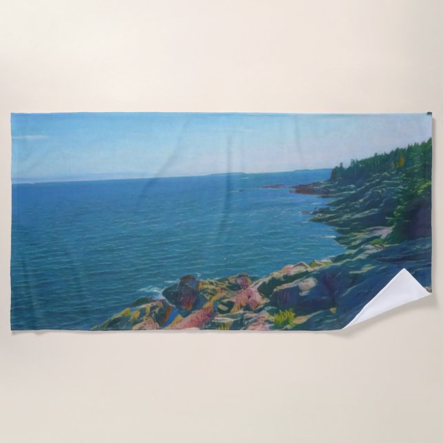 Küste von Acadia Strandtuch (Vorderseite)