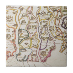 Küste von Afrika und von Fluss Gambia   1622 Fliese