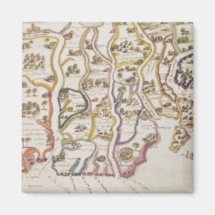 Küste von Afrika und von Fluss Gambia 1622 Magnet