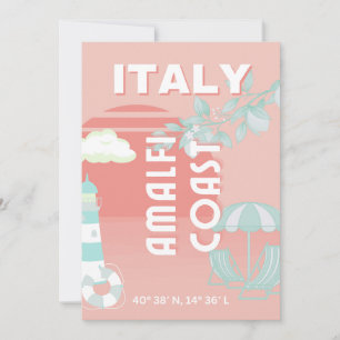 Küste von Amalfi, Art Reisen, Pasta Feiertagskarte