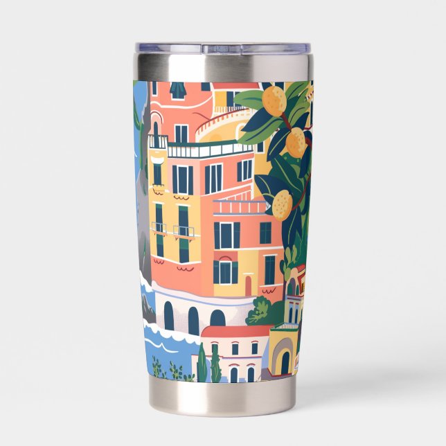 Küste von Amalfi: Iconische europäische Destinatio Thermobecher (Rückseite)