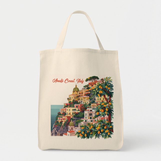 Küste von Amalfi, Italien: Iconische Ziele Tragetasche (Vorne)