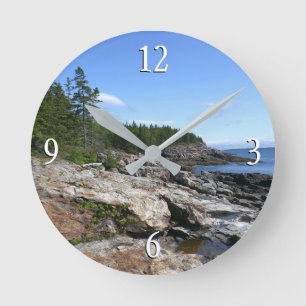 Küste von Bar Island im Acadia National Park Runde Wanduhr