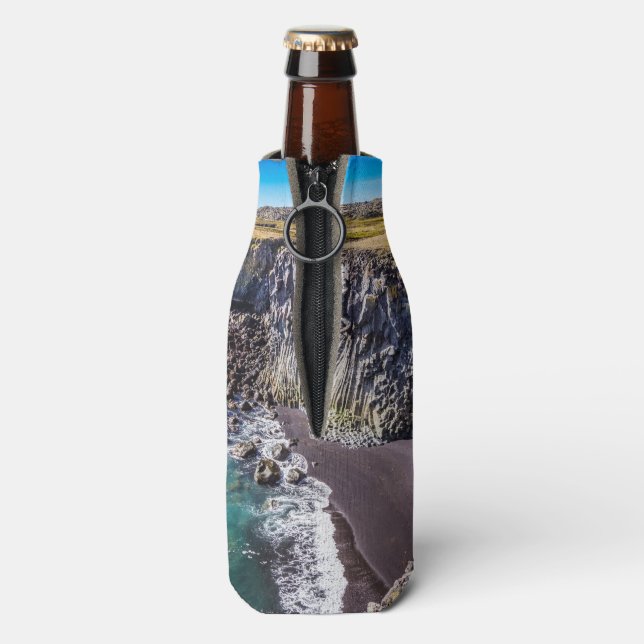 Küste von Hellnahraun, Island Flaschenkühler (Flasche Rückseite)