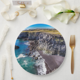 Küste von Hellnahraun, Island Pappteller