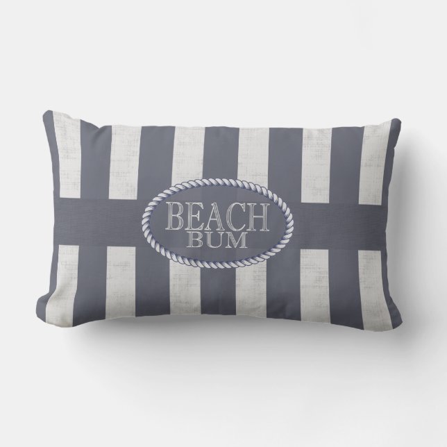 Küste von Lover's Seas the Day Beach Bum Navy gest Kissen Für Draußen (Vorderseite)