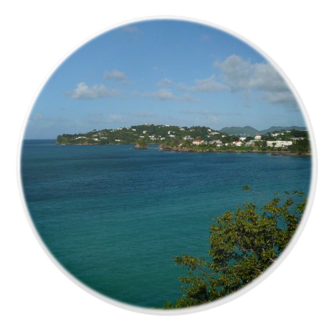 Küste von St. Lucia Karibisches Foto Keramikknauf (Vorderseite)