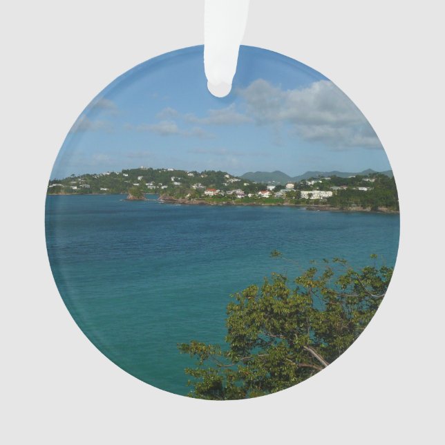 Küste von St. Lucia Karibisches Foto Ornament (Vorderseite)